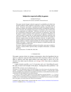 Subjective expected utility in games