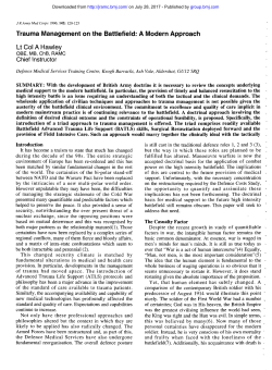 A Hawley. Trauma Management on the Battlefield: A Modern