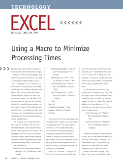 Using a Macro to Minimize Processing Times