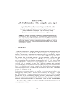 Emote to Win: Affective Interactions with a Computer Game Agent