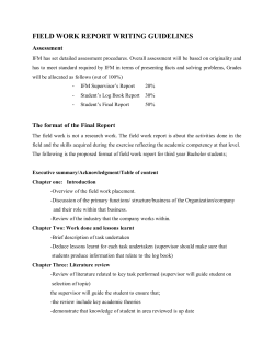 field work report writing guidelines