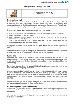 Occupational Therapy Handout FUN WAYS TO PLAY