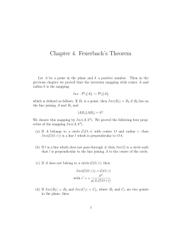 Chapter 4. Feuerbach`s Theorem