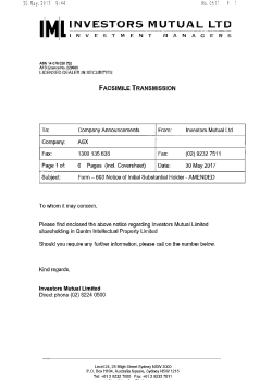 INVESTORS MUTUAL LTD