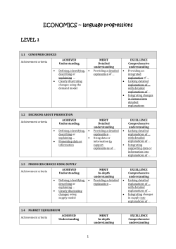 Economics Language progressions