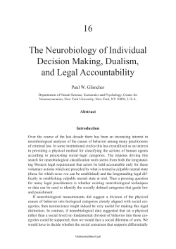 16 The Neurobiology of Individual Decision Making