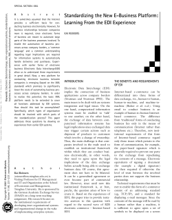 Standardizing the New E-Business Platform: Learning From the EDI