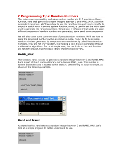 C Programming Tips: Random Numbers