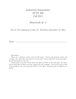 ECNS 406 Fall 2015 Homework #: 2