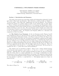 Two-Person Poker Models. - UCLA Department of Mathematics
