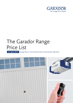 The Garador Range Price List