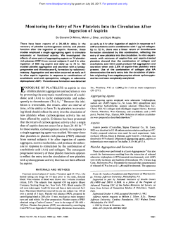 Monitoring the Entry of New Platelets Into the