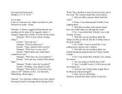 Sowing Seed Generously Matthew 13:1-9, 18