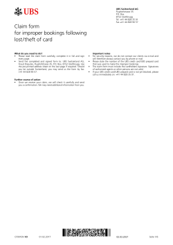 Claim form for improper bookings following lost / theft of card