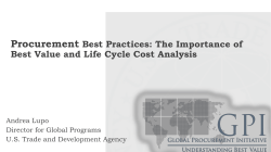 Procurement Best Practices: The Importance of Best Value and Life