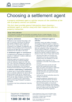 Choosing a settlement agent