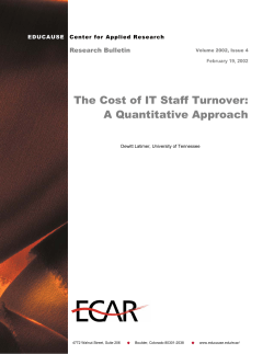 The Cost of IT Staff Turnover: A Quantitative Approach