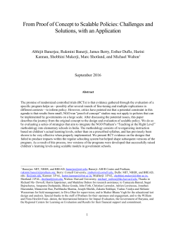From Proof of Concept to Scalable Policies