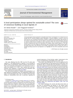 Is local participation always optimal for sustainable action? The