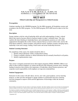 MGT 6615 - Sorrell College of Business