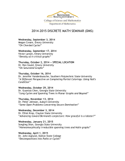 2014-2015 DISCRETE MATH SEMINAR (DMS)