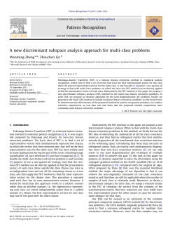 A new discriminant subspace analysis approach for multi