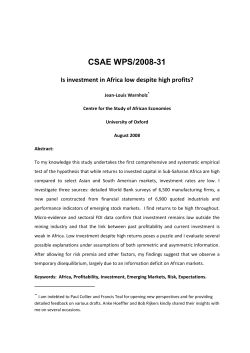 Is investment in Africa low despite high profits?