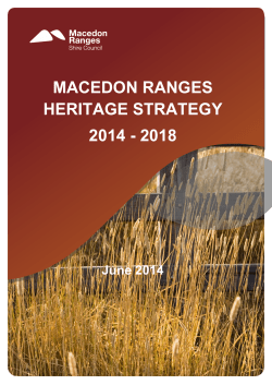 Heritage Strategy 2014-2018 - Macedon Ranges Shire Council