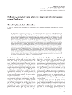 Body sizes, cumulative and allometric degree distributions across