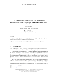 On a fully abstract model for a quantum linear functional language