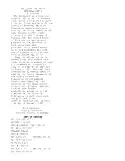 DELIQUENT TAX SALES KENOSHA, STATE