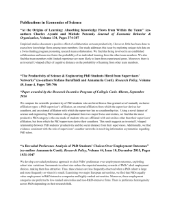 Publications in Economics of Science