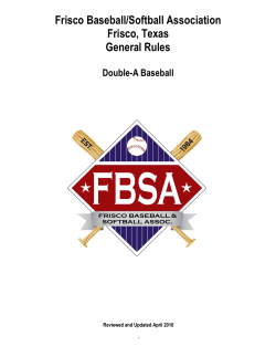 Frisco Baseball/Softball Association Frisco, Texas General