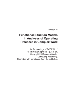 Functional Situation Models in Analyses of Operating