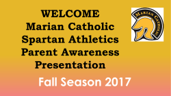 Marian Catholic Spartan Athletics Parent Awareness Presentation