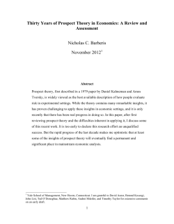 Thirty Years of Prospect Theory in Economics: A Review and