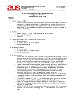 Dear Sir or Madam - Arts Undergraduate Society of McGill University