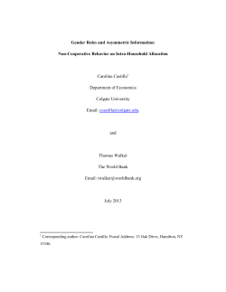Gender Roles and Asymmetric Information: Non