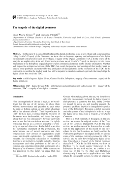 The tragedy of the digital commons