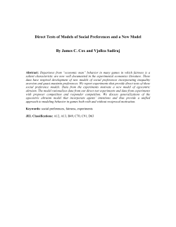 Direct Tests of Models of Social Preferences and a New Model By