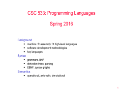 Syntax and Semantics