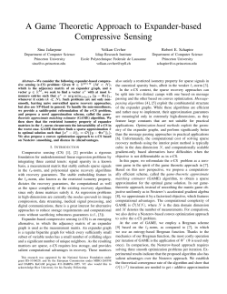 A Game Theoretic Approach to Expander-based