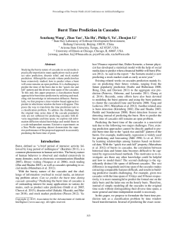 Burst Time Prediction in Cascades