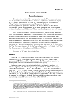 May 15, 2017 Commonwealth Bank of Australia