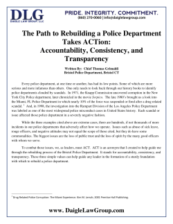 The Path to Rebuilding a Police Department Takes ACTion