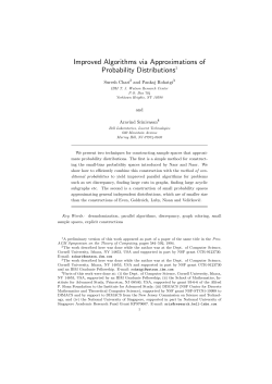 Improved Algorithms via Approximations of Probability Distributions