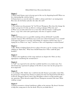 Behind Rebel Lines Discussion Questions