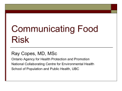 Risk Assessment in Human Health Related Issues