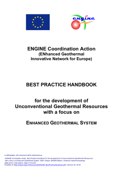 ENGINE Coordination Action BEST PRACTICE HANDBOOK