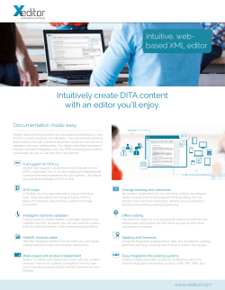 Intuitively create DITA content with an editor you`ll enjoy.